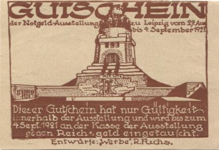 Leipzig - Notgeldausstellungs-Leitung - 27.8. - 4.9.1921 - 25 Pfennig 