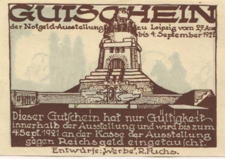 Leipzig - Notgeldausstellungs-Leitung - 27.8. - 4.9.1921 - 50 Pfennig 