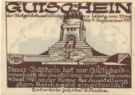 Leipzig - Notgeldausstellungs-Leitung - 27.8. - 4.9.1921 - 50 Pfennig 