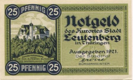 Leutenberg - Stadt - 1921 - 25 Pfennig 