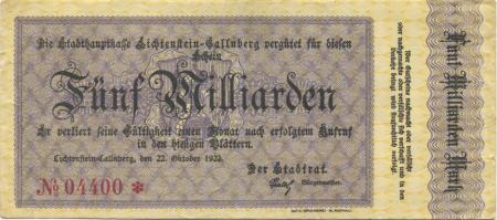 Lichtenstein(-Callnberg) - Stadt - 22.10.1923 - 5 Milliarden Mark 