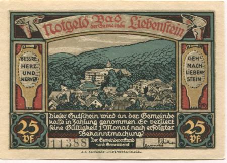 Liebenstein (Bad) - Gemeinde - (1921) - 25 Pfennig 