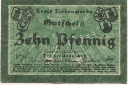 Liebenwerda (Bad) - Kreis - 27.9.1920 - 10 Pfennig 