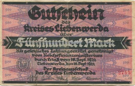 Liebenwerda (Bad) - Kreis - 16.9.1922 - 500 Mark 