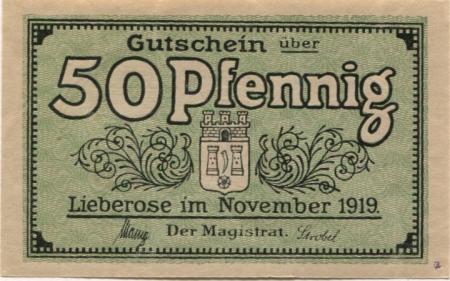 Lieberose - Stadt - November 1919 - 50 Pfennig 