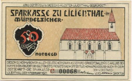 Lilienthal - Sparkasse - 1.2.1921 - 50 Pfennig 