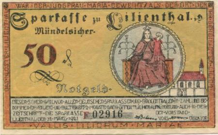 Lilienthal - Sparkasse - 31.3.1921 - 50 Pfennig 