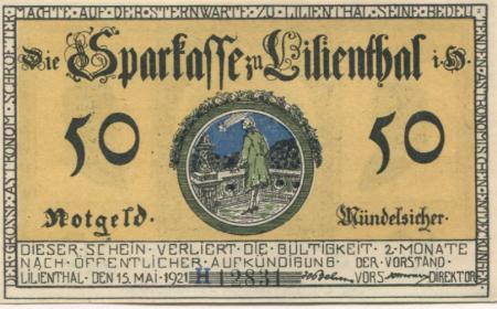 Lilienthal - Sparkasse - 15.5.1921 - 50 Pfennig 
