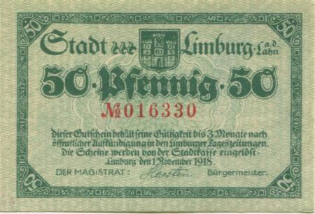 Limburg - Stadt - 1.11.1918 - 50 Pfennig 