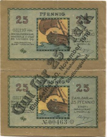 Lindau - Stadt - - 30.11.1918 - 25 Mark 