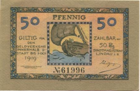 Lindau - Stadt - - 1.10.1919 - 50 Pfennig 