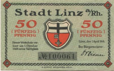 Linz - Stadt - 1.4.1919 - 1.10.1923 - 50 Pfennig 