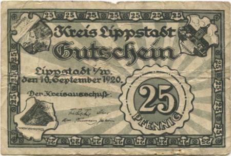 Lippstadt - Kreis - 19.9.1920 - 25 Pfennig 