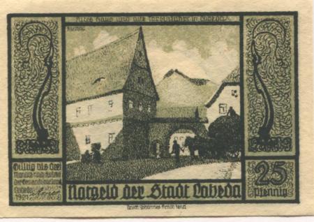 Lobeda (heute: Jena) - Stadt - 1921 - 25 Pfennig 
