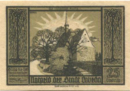 Lobeda (heute: Jena) - Stadt - 1921 - 25 Pfennig 