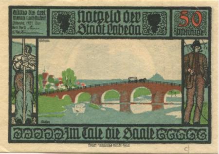 Lobeda (heute: Jena) - Stadt - 1921 - 50 Pfennig 