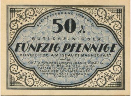 Löbau - Amtshauptmannschaft - 1917 - 31.12.1919 - 50 Pfennig 