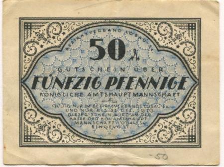 Löbau - Amtshauptmannschaft - 1917 - 31.12.1919 - 50 Pfennig 