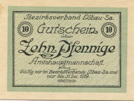 Löbau - Amtshauptmannschaft - 1918 - 31.12.1919 - 10 Pfennig 