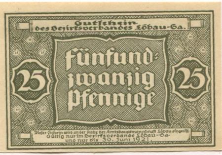 Löbau - Amtshauptmannschaft - - 30.6.1921 - 25 Pfennig 
