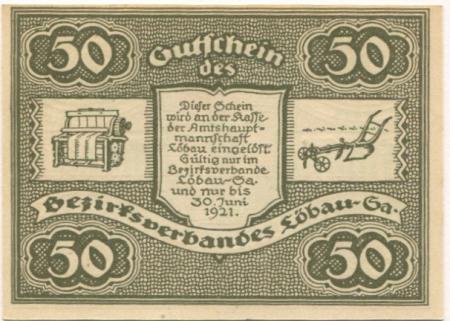 Löbau - Amtshauptmannschaft - - 30.6.1921 - 50 Pfennig 