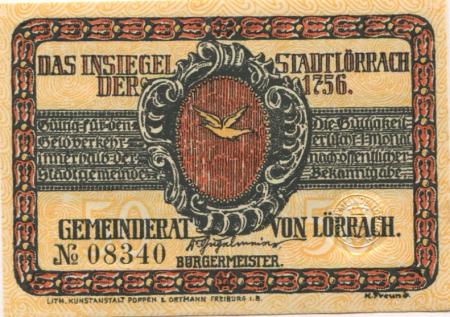 Lörrach - Stadt - -- - 50 Pfennig 