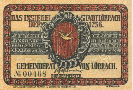 Lörrach - Stadt - -- - 50 Pfennig 