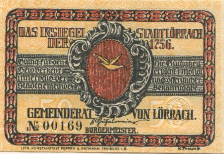 Lörrach - Stadt - -- - 50 Pfennig 