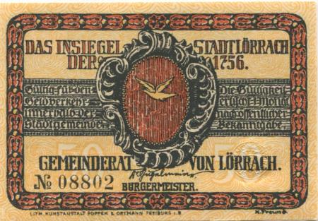 Lörrach - Stadt - -- - 50 Pfennig 