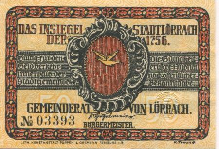 Lörrach - Stadt - -- - 50 Pfennig 