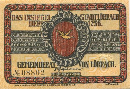 Lörrach - Stadt - -- - 50 Pfennig 
