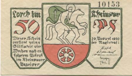 Lorch - Stadt - 20.8.1920 - 50 Pfennig 