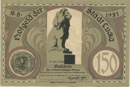 Lucka - Stadt - 1917 - 150 Pfennig 
