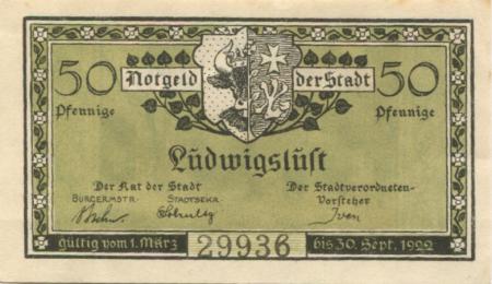 Ludwigslust - Stadt - 1.3.1922 - 30.9.1922 - 50 Pfennig 