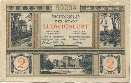 Ludwigslust - Stadt - 1.3.1922 - 30.9.1922 - 2 Mark 