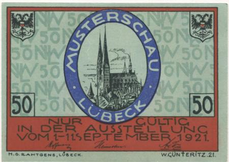 Lübeck - Nordische Woche, Musterschau-Leitung - 1.19.1921 - 11.9.1921 - 50 Pfennig 