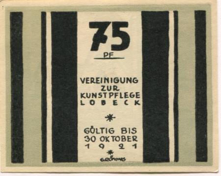 Lübeck - Vereinigung zur Kunstpflege - - 30.10.1921 - 75 Pfennig 