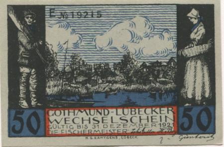 Lübeck-Gothmund - Gothmund-Lübecker Fischermeister - - 31.12.1921 - 50 Pfennig 