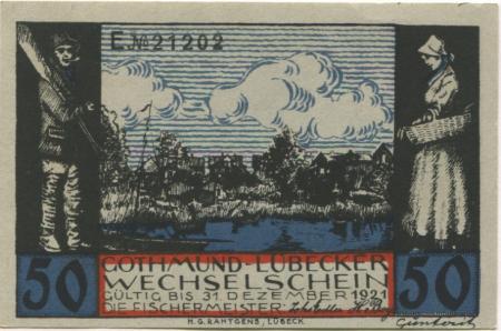 Lübeck-Gothmund - Gothmund-Lübecker Fischermeister - - 31.12.1921 - 50 Pfennig 