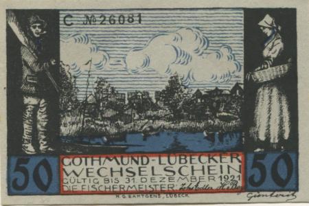 Lübeck-Gothmund - Gothmund-Lübecker Fischermeister - - 31.12.1921 - 50 Pfennig 