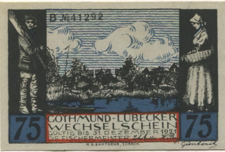 Lübeck-Gothmund - Gothmund-Lübecker Fischermeister - - 31.12.1921 - 75 Pfennig 