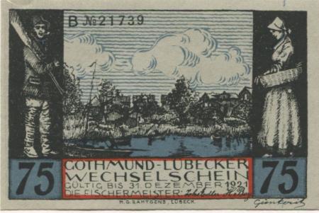 Lübeck-Gothmund - Gothmund-Lübecker Fischermeister - - 31.12.1921 - 75 Pfennig 