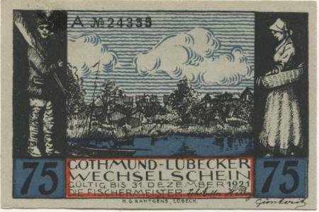 Lübeck-Gothmund - Gothmund-Lübecker Fischermeister - - 31.12.1921 - 75 Pfennig 