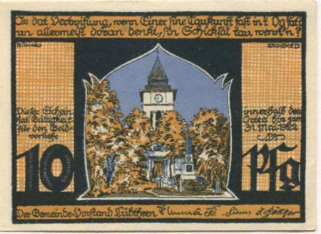 Lübtheen - Gemeinde - - 31.5.1922 - 10 Pfennig 