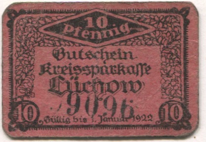 Lüchow - Kreissparkasse - - 1.1.1922 - 10 Pfennig 