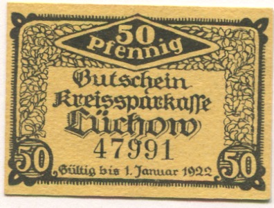 Lüchow - Kreissparkasse - - 1.1.1922 - 50 Pfennig 