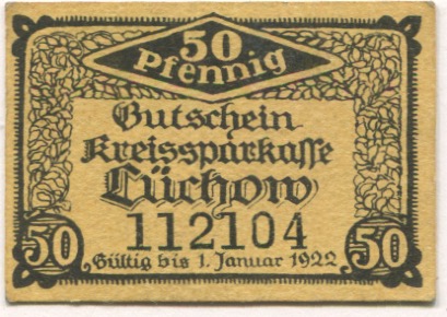 Lüchow - Kreissparkasse - - 1.1.1922 - 50 Pfennig 