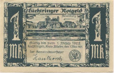 Lüchtringen (heute: Höxter) - Gemeinde - 1.5.1921 - 1.3.1922 - 1 Mark 