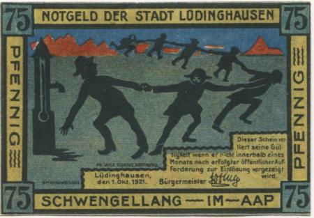Lüdinghausen - Stadt - 1.10.1921- 75 Pfennig 
