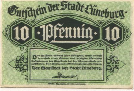 Lüneburg - Stadt - -- - 10 Pfennig 